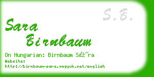 sara birnbaum business card